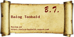 Balog Teobald névjegykártya